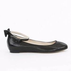 Alice + Olivia black Leather Bow flats